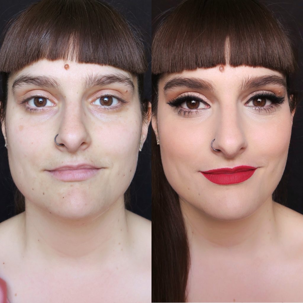 Maquillaje antes y después